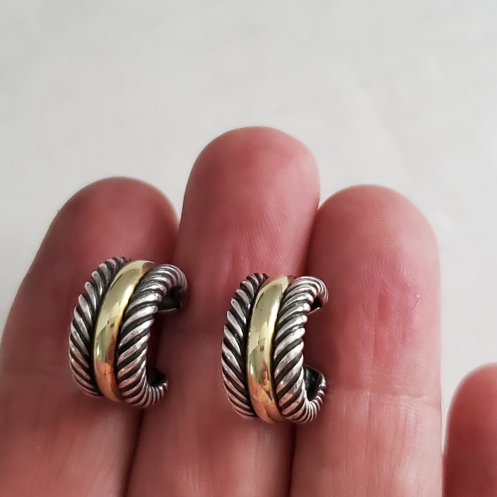 David Yurman Cable Huggie Hoop Earrings